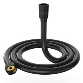 Yuanny Shower Hose Black PVC 1.5 m with Twist Protection and Anti-Kink Protection, Flexible Shower Hose with Premium Double Brass Head, Universal G1/2 Inch Connection