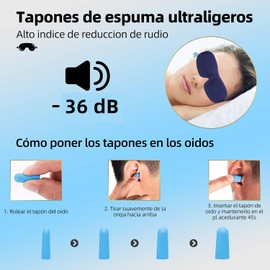 Tapones de Oídos para Dormir, 31 Pares, con Antifaz para Dormir y Viajes