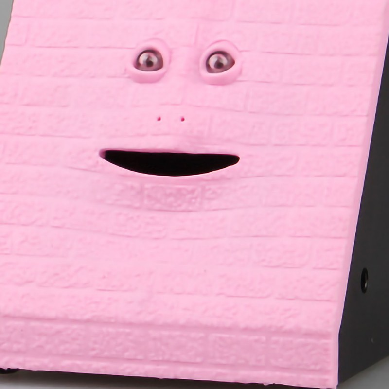 Piggy Bank Plastic Novel Electric Coin Eating Brick Surface Face