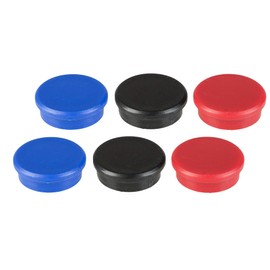 IDENA 377026 Magnets, Set of 6, Diameter, 2 blau | 2 rot | 2 schwarz