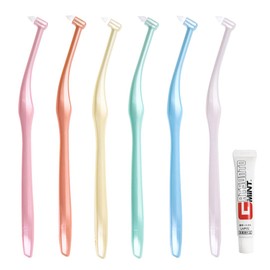 LAPIS: Lapis One-Taft Brush for Dentistry Dedicated New Mini Gatsun and Mint Toothpaste, Joint Development for Orthodontics, Interdental Finishing, Made in Japan, Pearl Assortment, Normally 6 Pieces
