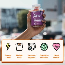 Essential Elements Apple Cider Vinegar Gummies 60 Count Immune Support Appetite Management