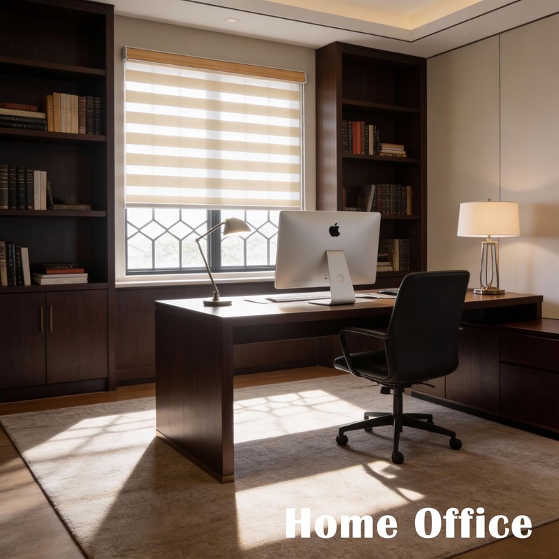 JIANGPIN TEXTILE Custom Zebra Blinds for Windows, Free-Stop Zebra Shades,