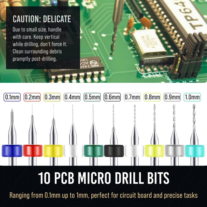 Micro Drill Bits Set with Pin Vise | Small Hand