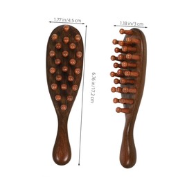 minkissy Hair Massage Comb Set 2pcs Wooden Scalp Brush for Women Wet Detangler Versatile Massage Tool