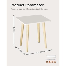 MIRROTOWEL Side Table, Small Table, Modern Home Decor Bedside Table for Living Room Bedroom Balcony Office,Easy to Assemble（White）
