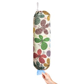 TOGETRUE Plastic Bag Holder, Wall Mount Plastic Bag Organizer Dispenser, Heavy Duty Grocery Bag Storage Holder, Hanging Shopping Bag Holder for Home Kitchen Camper (Multicolor Butterfly)