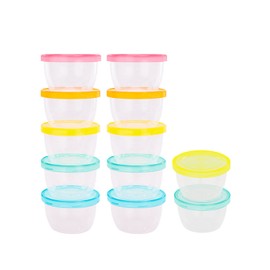 Badabulle Badabowls Storage Container for Baby Porridge, Set of 12, 250 ml Capacity, Leak-Proof