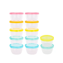Badabulle Badabowls Storage Container for Baby Porridge, Set of 12, 250 ml Capacity, Leak-Proof