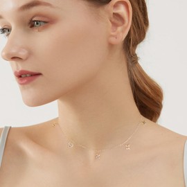 Sonateomber Gold Triangle Heart Star Charm Choker Necklaces for Women, Dainty Cute Geometric Rhinestone Layered Adjustable Chain Necklace Prom Fashion Jewelry Gift