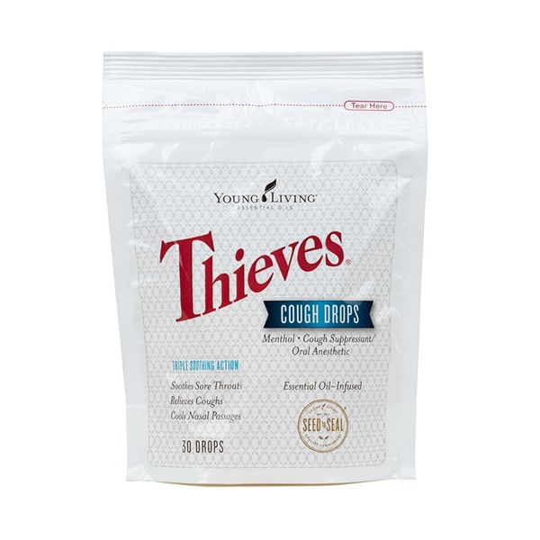 Young Living - Thieves Cough Drops - 30 Count | Natural Relief for Cough & Throat Irritation | Cool Nasal Passages with Triple-Action Strength | Menthol Flavor