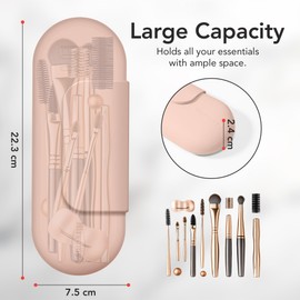 Nirvomy Travel Makeup Brush Holder, Silicone Makeup Brush Organizer, Soft, Dirt-Resistant Easy to Clean Makeup Brush Bag with Anti-Fall Out Magnetic Closure, Travel Essentials for Women