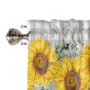 Kitchen Curtains Valances for Windows Summer Yellow Sunflower Gray Plaid