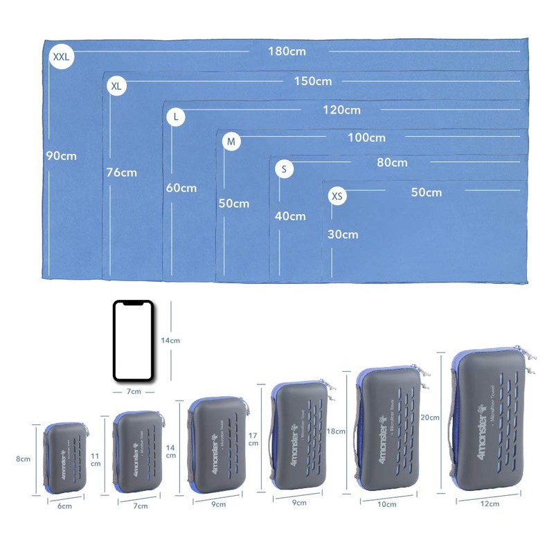 4Monster Sports Towel, Outdoor Microfiber Towel, Compact Quick Drying Towel,