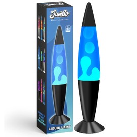 JAMBO 16" Beautiful Motion Lamp - Blue/White Wax, Relaxing Liquid Night Light, Home Decor for Adults, Teens, Kids