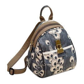 DEEVORCA Fashion Women Backpack Shoulder Bags Casual Anti-Theft Chest Bag Work Travel Shopping Small Dayback Crossbody Nylon Waterproof Printed Women's Backpack Handbag Blue A