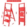 3 Step Ladder, Folding Step Stool with Wide Anti-Slip Pedal
