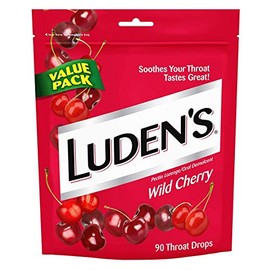 Luden's Sore Throat Drops, For Minor Sore Throat Relief, Wild Cherry, 90 Count, 24 Pk