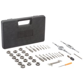 Drill America 40 Piece Carbon Steel Tap and Die Set with Hex Dies (#4 - 1/2 " NC and NF), DWT Series