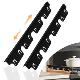 Stove Gap Covers Stainless Steel - 2Pcs Stove Gap Filler Counter Adjustable Length 13.8” to 27.6” Stove Side Gap for Oven Counter Side Gap Guard Range Trim Kit Easy Clean and Heat Resistant