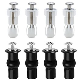 Taicols Toilet Seat Screws, 8 Pcs Universal Toilet Seat Screws and Hinge Bolts Top Mount Fixings Kit Expanding Rubber Top Nuts Screw Fixings Fix WC Blind Hole Fittings Expanding Rubber