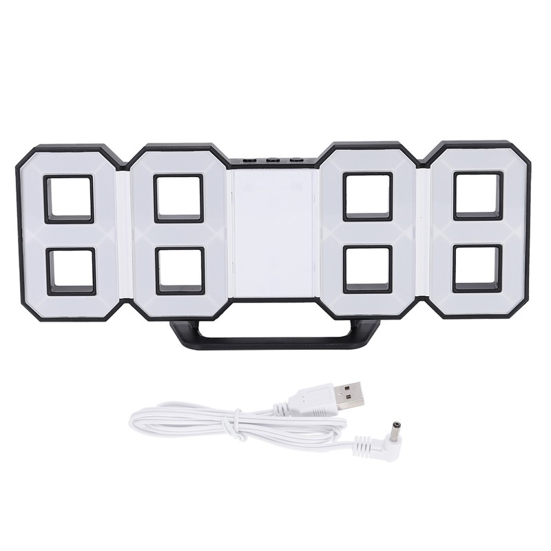 Digital LED Large 3D Table Hanging Wall Clock Alarm Snooze