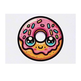 Azeeda 'Kawaii Donut' Temporäres Tattoo - Hautfreundlicher & Ungiftiger Abziehbild · Wasserfest (TO00070673)