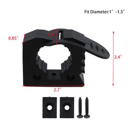 Coshar 2Pcs Clamp Mounting Kit Fit 1inch-1.5inch Diameter,Black Quick Release Rubber Clamp Mount Rubber Hose Clamps For RV,Trucks,Garage, Boat or Home