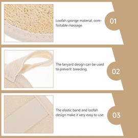 2 esponjas exfoliantes de baño de luffa natural, esponja luffa para, spa, para hombres y mujeres, color beige