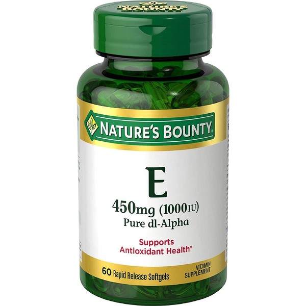 Vitamin E by Nature's Bounty, Supports Immune Health & Antioxidant Health, 1000IU, 60 Softgels