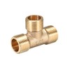 sourcing map Brass Tee Pipe Fitting G1/2 Male Thread T