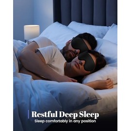 WAOAW Sleep Mask Máscara de ojos para dormir, Cubiertas de ojos con bloqueo de luz 3D Cómoda venda para los ojos