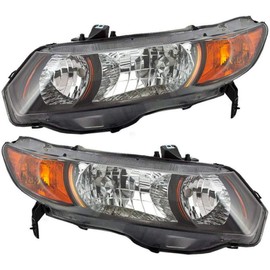 CarLights360: For 2006 07 08 2009 Honda Civic Headlight Assembly Driver and Passenger Side DOT Certified - Replaces HO2502133 HO2503133 (Vehicle Trim: Si)