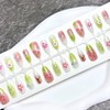 30Pcs 3D Flower Press on Nails Short Almond Fake Nails