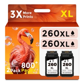 260XL Black Compatible Ink Cartridge Replacement for Canon 260 PG-260 PG260 XL PG260XL Black Ink for TR7020 TR7020a TR7022 TS6420 TS6400 TS5300 TS5320 TS6420a Printer,2 BK High-Yield Value Pack