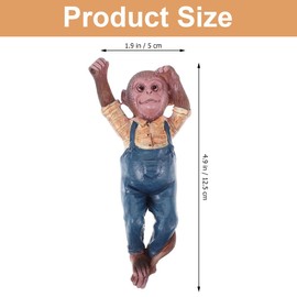 Reccisokz Small Monkey Figures Decorative Garden Ceramic, Small Monkey Pendant Made of Resin Garden Decoration, Garden Stake Animals Decoration for Outdoors, Resin Statue Farm Balcony Living Room