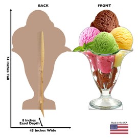 Cardboard People Ice Cream Sundae Life Size Cardboard Cutout Standup