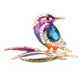 Fashion Rhinestone Cute Bird Woodpecker Pin Brooches For Women Color Pin Crystal Animal Bird Brooch Pin Jewelry Gifts