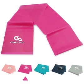 Coresteady Gymnastics Band for Men and Women - Fitness Band without Fast Back for Strength Training - Elastic Band Sport for Fitness, Pilates, Physio and Yoga - With Training Instructions (English