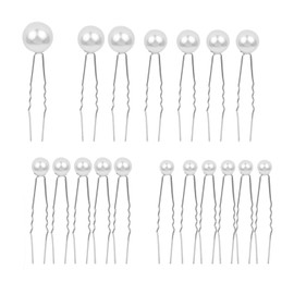 Pearl Pin, U-Pin, Various Designs, Hair Ornaments, Weddings, Kimono, Coming-of-Age Ceremonies, Graduation Ceremonies, Kimonos, Brides, Everyday Photography, Valentine's Day, Gift, White Day Present (Silver Set of 18)