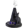 Enchanting Black Witch Hat with Cat Design Incense Cone Holder