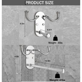 Qlfecle Clothes Hanger Storage, Retractable Clothes Hanger Storage Organizer, Damage Free Hanging Wall Hangers for Hanging in Living Spaces, Silver