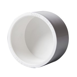 Rainbow Dream 1-1/2 Inch PVC Pipe End Cap Plug Adapter Pipe Fittings - 6 Pack, White