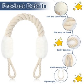 TYBYBB Door Stop Latch Pack of 5 Cotton Door Cord Clamp Protection for Doors, Door Cord White, Door Clamp Protection for Protection of Fingers, Pets and Children, Made of Cord 60 cm