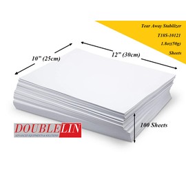 Estabilizador de bordado, papel de respaldo de bordado, doble línea (1.8 onzas, blanco, 10 x 12 pulgadas, 100 hojas)