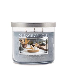 Village Candle Palo Santo & Cedar, Mini Glass Votive Scented Candle, 1.2 oz