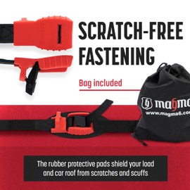 MAGMA 4 Cambuckle Straps | Load Strap Bike, Rack, Surf Board, Moto, Car, Kayak and Carriers | Adjustable and Heavy-Duty Belt Cords Strapping Tools Cargo Automotive | Fastening Tie Buckles | Red 50cm