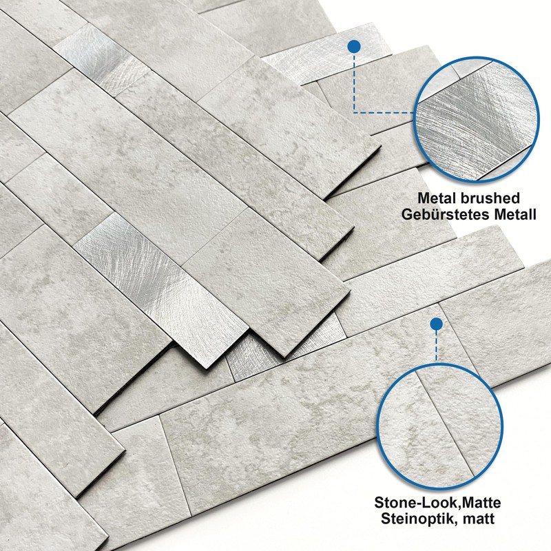 MOFIT Backsplash Tile for Kitchen Peel and Stick Stone Matte