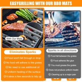 Kezidhp Permanent Baking Foil for Oven, Set of 4 Permanent Baking Foil with Brushes (40 x 32 cm), Baking Film, Reusable Baking Paper, Permanent Baking Mat, Grill Mats, for Charcoal Grill, Electronic