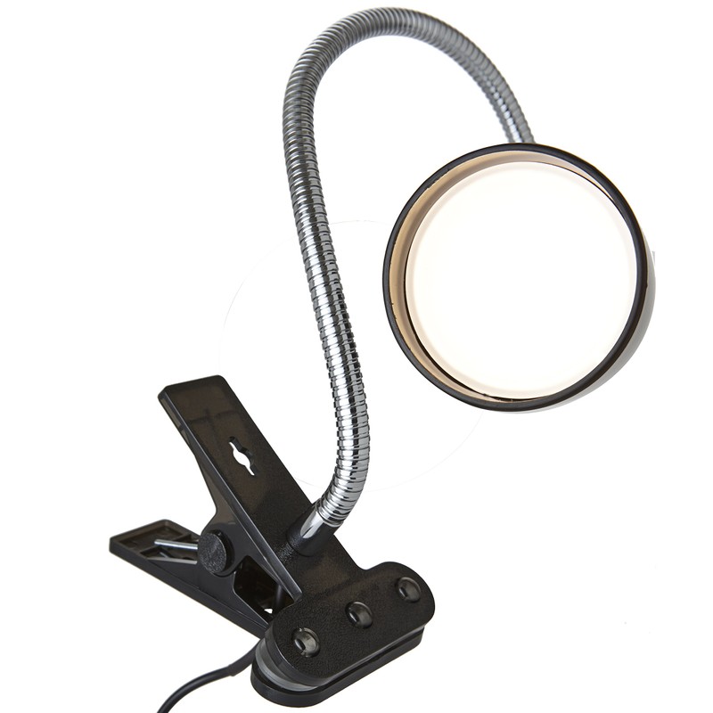 Newhouse Lighting NHCLP-LED-BLK Black Metal Flexible Clamp-Style LED Goose Neck